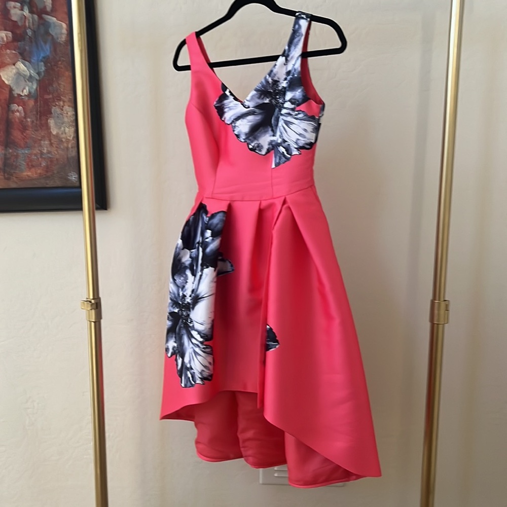 Coral high low dress